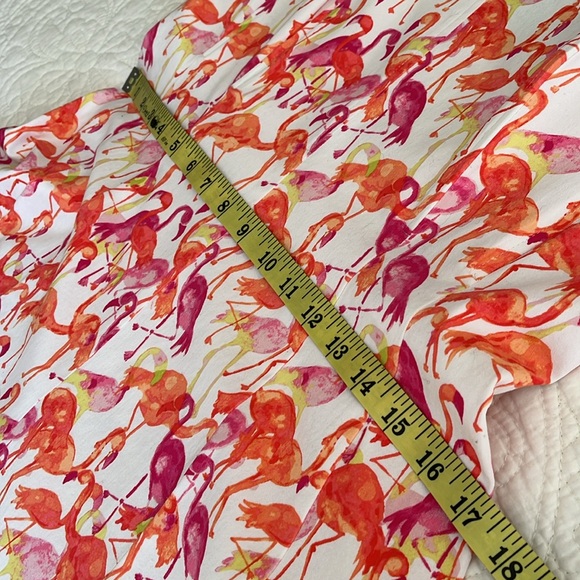 Pappagallo Cotton Flamingo Print Dress Sleeveless Womens 12  Pink Party Sundress - Picture 9 of 17